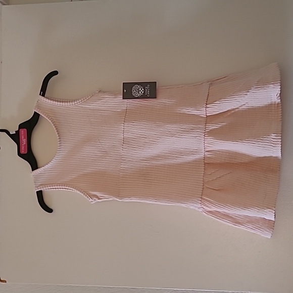 NEW Vince Camuto Girl Dress, Pink & White stripes, Size 7 - Picture 1 of 6